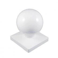 Deals ✔️ 5 in. x 5 in. White Vinyl Ball Post Cap by Weatherables 🎉