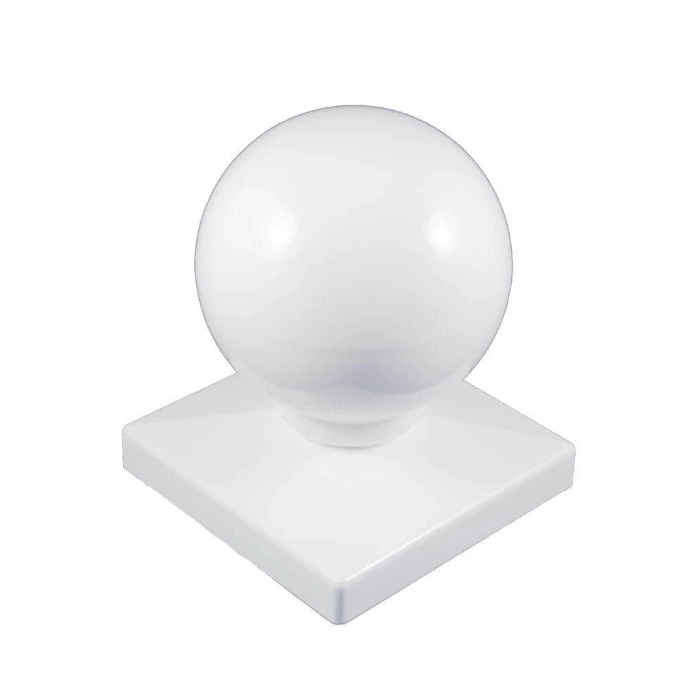 Deals โ๏ธ 5 in. x 5 in. White Vinyl Ball Post Cap by Weatherables ๐ 3 Deals โ๏ธ 5 in. x 5 in. White Vinyl Ball Post Cap by Weatherables ๐