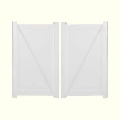 Hot Sale 👏 Pembroke 7 ft. W x 6 ft. H White Vinyl Privacy Double Fence Gate Kit by Weatherables ❤️