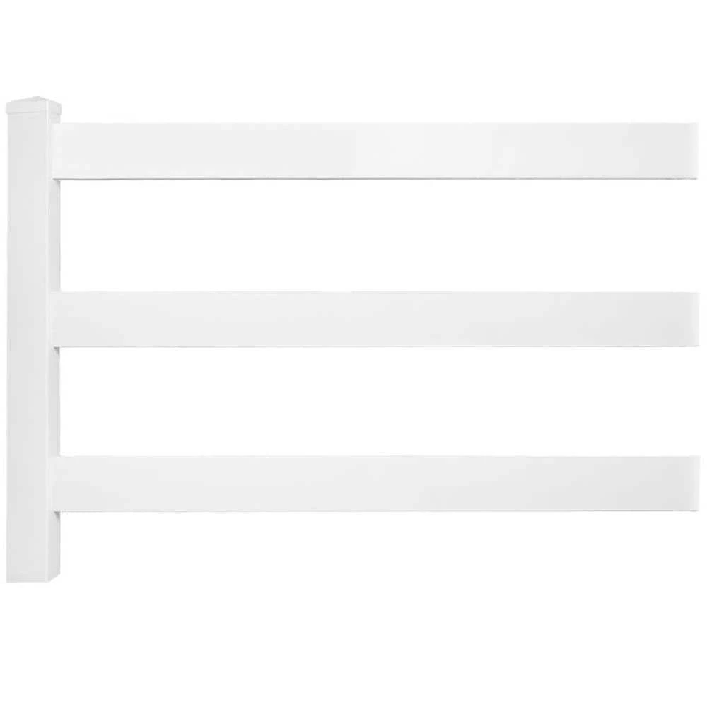 Promo ๐ 4 ft. H x 8 ft. W 3-Rail Vinyl Fence Panel EZ Pack by Weatherables โ 3 Promo ๐ 4 ft. H x 8 ft. W 3-Rail Vinyl Fence Panel EZ Pack by Weatherables โ