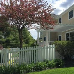 Buy 👏 Provincetown 5 ft. H x 8 ft. W White Vinyl Picket Fence Panel Kit by Weatherables 🤩 -Cheap Fence Gates Plus Store white weatherables vinyl fence panels pwpi 3nr 5x8 76 1000