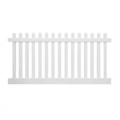 Buy 💯 Plymouth 4 ft. H x 8 ft. W White Vinyl Picket Fence Panel Kit by Weatherables ⌛