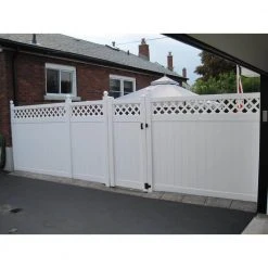 New ✔️ Ashton 7 ft. H x 8 ft. W White Vinyl Privacy Fence Panel Kit by Weatherables 🧨 -Cheap Fence Gates Plus Store white weatherables vinyl fence panels pwpr lat 7x8 76 1000