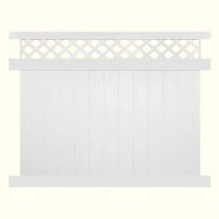 Wholesale 😉 Glenshire 6 ft. H x 8 ft. W White Vinyl Lattice Top Fence Panel Kit by Weatherables 🔥
