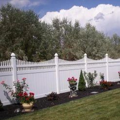Buy 😍 Dora 6 ft. H x 6 ft. W White Vinyl Privacy Fence Panel Kit by Weatherables ⭐ -Cheap Fence Gates Plus Store white weatherables vinyl fence panels pwpr ots11 3 6x6 fa 1000