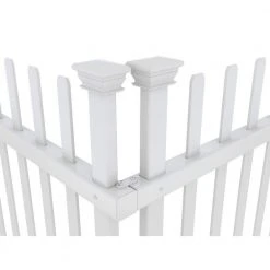Wholesale ⌛ 3.4 ft. x 3.7 ft. Burbank No-Dig Vinyl Garden Picket Fence Panel (2-Pack) by Zippity Outdoor Products 🎁 -Cheap Fence Gates Plus Store white zippity outdoor products vinyl fence panels zp19057 1f 1000
