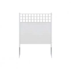 Best Sale 😍 4 ft. x 3.5 ft. Keswick Vinyl Privacy Fence Panel and Screen Kit (2-Pack) by Zippity Outdoor Products ❤️ -Cheap Fence Gates Plus Store white zippity outdoor products vinyl fence panels zp19060 1f 1000