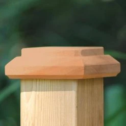 Promo ⌛ Miterless 4 in. x 4 in. Untreated Wood Traditional Slip Over Fence Post Cap (Actual: 3-1/2 in. to 3-5/8 in.) by Protectyte 🎁 -Cheap Fence Gates Plus Store wood grain protectyte deck post caps trad0358m 1f 1000