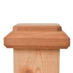 Promo ⌛ Miterless 4 in. x 4 in. Untreated Wood Traditional Slip Over Fence Post Cap (Actual: 3-1/2 in. to 3-5/8 in.) by Protectyte 🎁 -Cheap Fence Gates Plus Store wood grain protectyte deck post caps trad0358m fa 1000