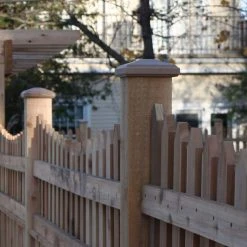 Hot Sale 🤩 Miterless 4 in. x 4 in. Untreated Wood Traditional Pyramid Slip Over Fence Post Cap (Actual: 3-3/4 in. to 3-7/8 in.) by Protectyte ✔️ -Cheap Fence Gates Plus Store wood grain protectyte deck post caps tradpy0378m 31 1000