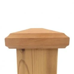 Hot Sale 🤩 Miterless 4 in. x 4 in. Untreated Wood Traditional Pyramid Slip Over Fence Post Cap (Actual: 3-3/4 in. to 3-7/8 in.) by Protectyte ✔️ -Cheap Fence Gates Plus Store wood grain protectyte deck post caps tradpy0378m 4f 1000