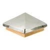 Promo ✔️ Miterless 6 in. x 6 in. Untreated Wood Slip Over Fence Post Cap with Stainless Steel Pyramid by Protectyte 🎉 -Cheap Fence Gates Plus Store wood grain stainless steel protectyte deck post caps ftbs0534m 64 1000