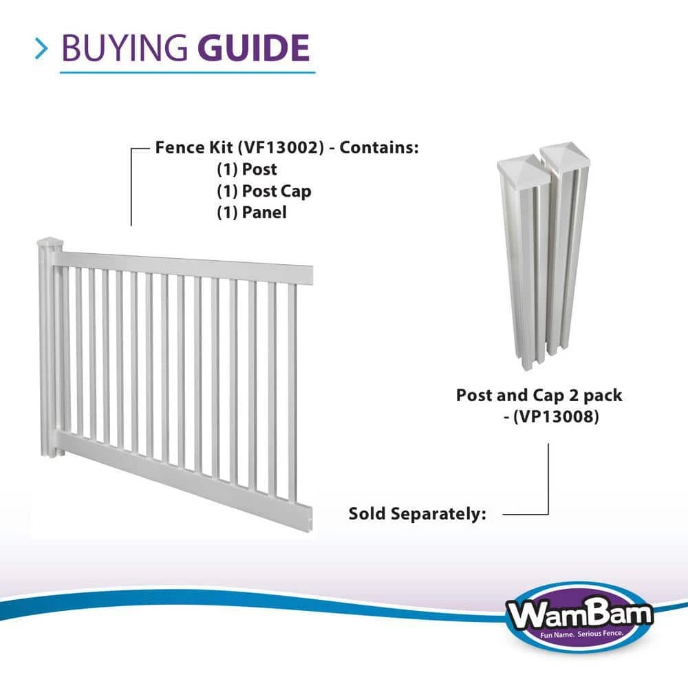 Discount ๐ 4 ft. H x 7 ft. W Premium Vinyl Yard and Pool Fence Panel with Post and Cap by WamBam Fence ๐ 6 Discount ๐ 4 ft. H x 7 ft. W Premium Vinyl Yard and Pool Fence Panel with Post and Cap by WamBam Fence ๐ - Image 4